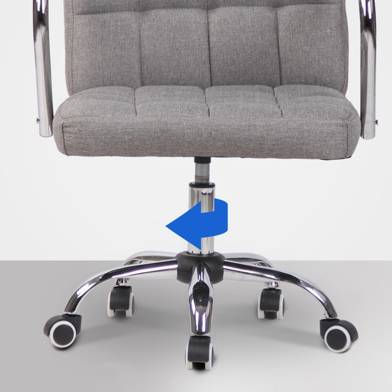 Silla de oficina Terni en tela gris