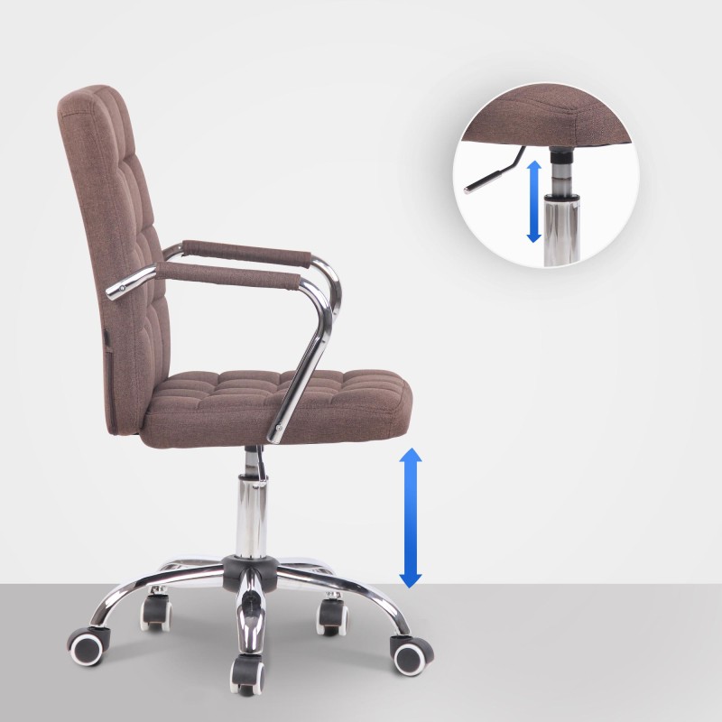 Silla de oficina Terni en tela marrón