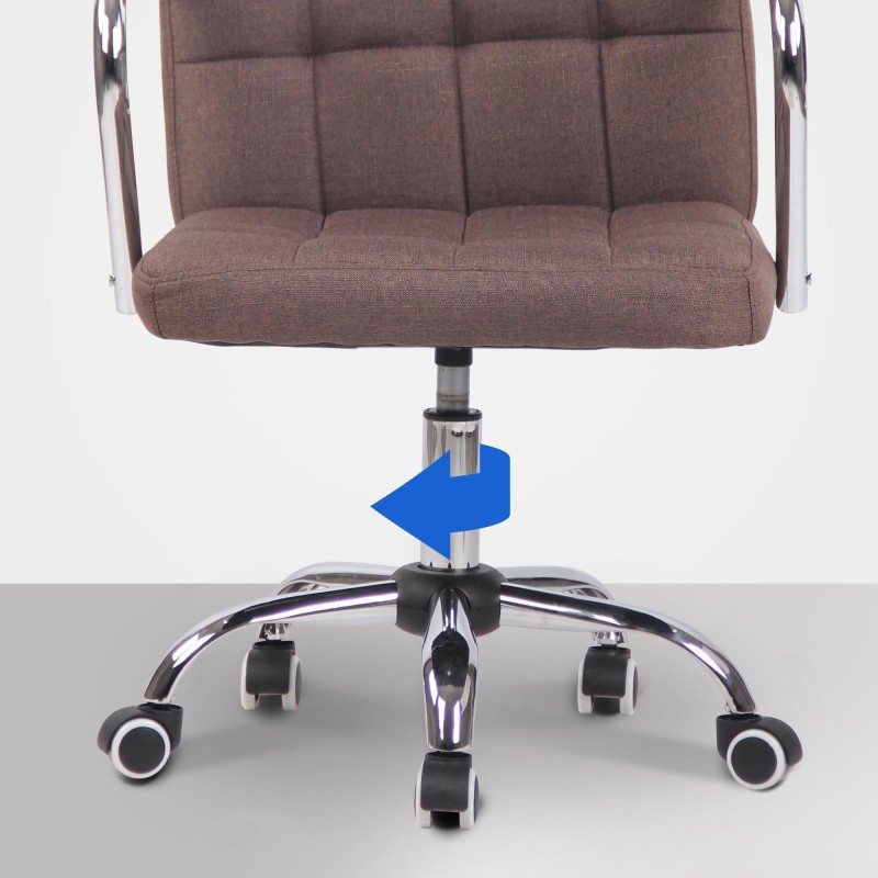 Silla de oficina Terni en tela marrón