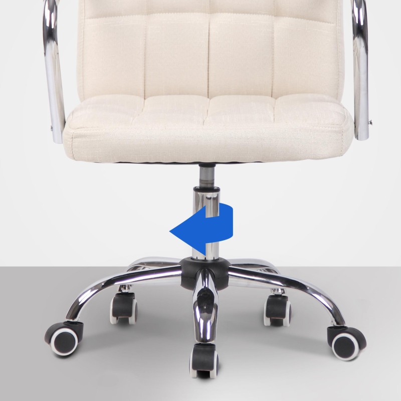 Silla de oficina Terni en tejido color crema