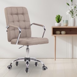Silla de oficina Terni en tejido color topo