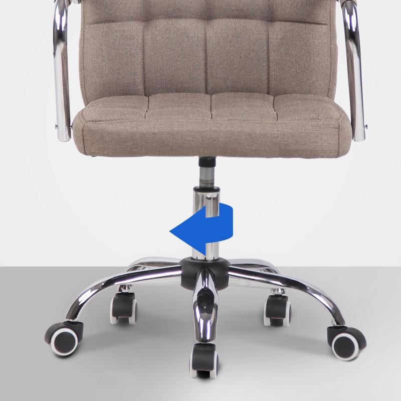 Silla de oficina Terni en tejido color topo