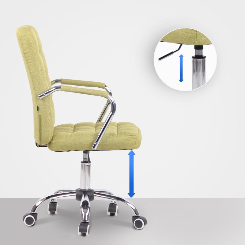 Silla de oficina Terni en tela verde