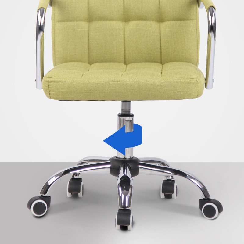 Silla de oficina Terni en tela verde