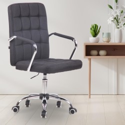 Silla de oficina Terni en tela negra