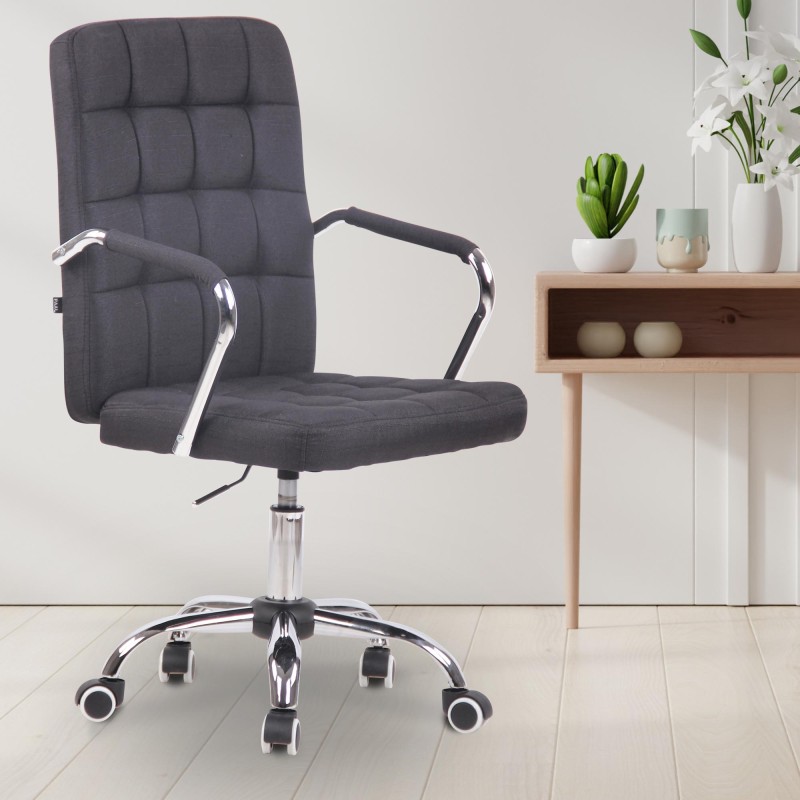 Silla de oficina Terni en tela negra