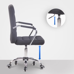 Silla de oficina Terni en tela negra