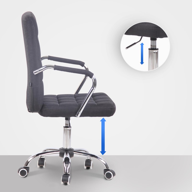 Silla de oficina Terni en tela negra