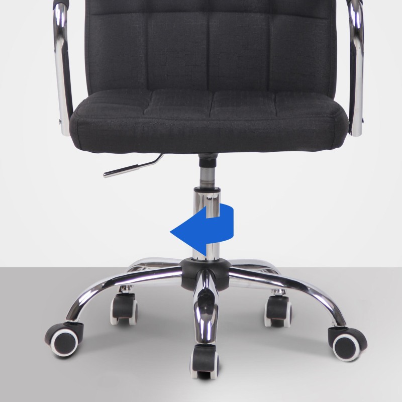 Silla de oficina Terni en tela negra