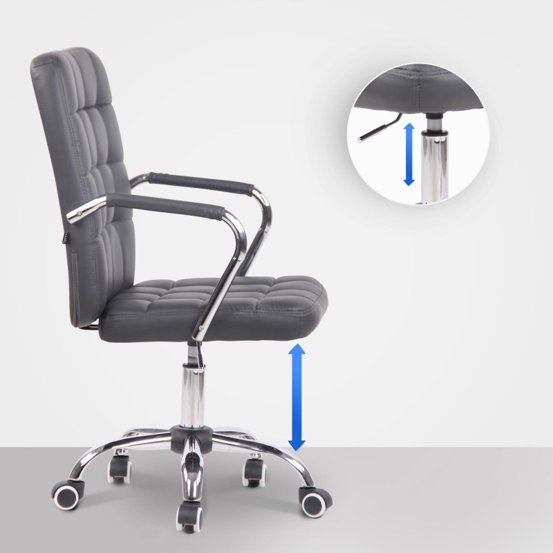 Silla de oficina Terni, polipiel gris