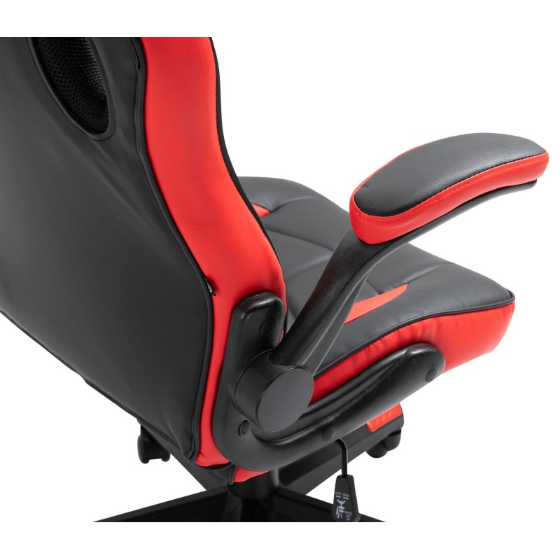 Silla de oficina Omis en piel sintética negra/roja