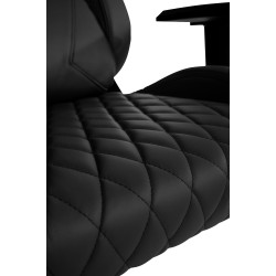 Silla de oficina Keren en piel auténtica negra