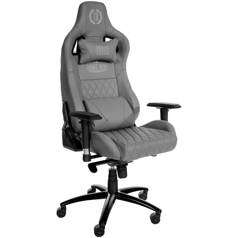 Silla de oficina Keren en piel auténtica gris