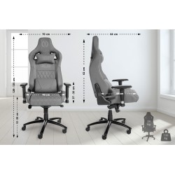 Silla de oficina Keren en piel auténtica gris
