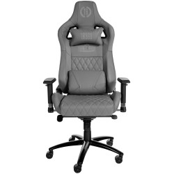 Silla de oficina Keren en piel auténtica gris
