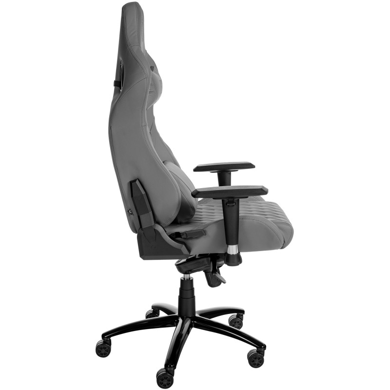 Silla de oficina Keren en piel auténtica gris