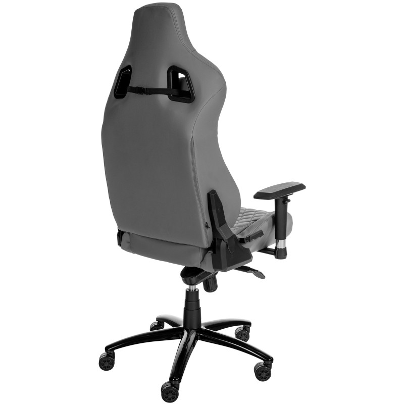 Silla de oficina Keren en piel auténtica gris