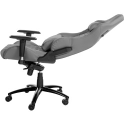 Silla de oficina Keren en piel auténtica gris