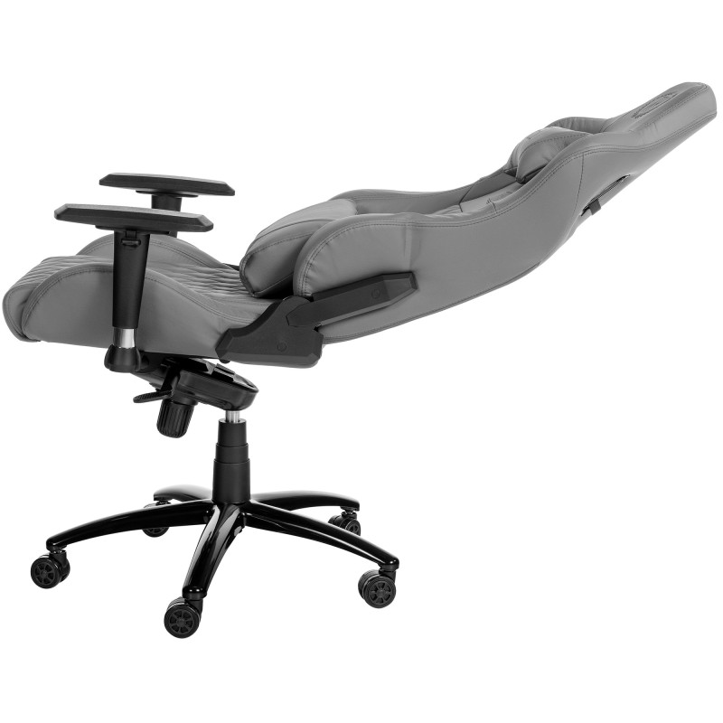 Silla de oficina Keren en piel auténtica gris