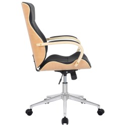 Silla de oficina Melilla, piel sintética, natural/negro