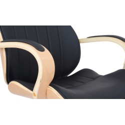Silla de oficina Melilla, piel sintética, natural/negro