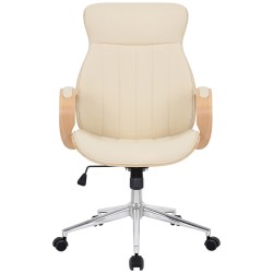 Silla de oficina Melilla en piel sintética natural/crema