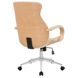 Silla de oficina Melilla en piel sintética natural/crema