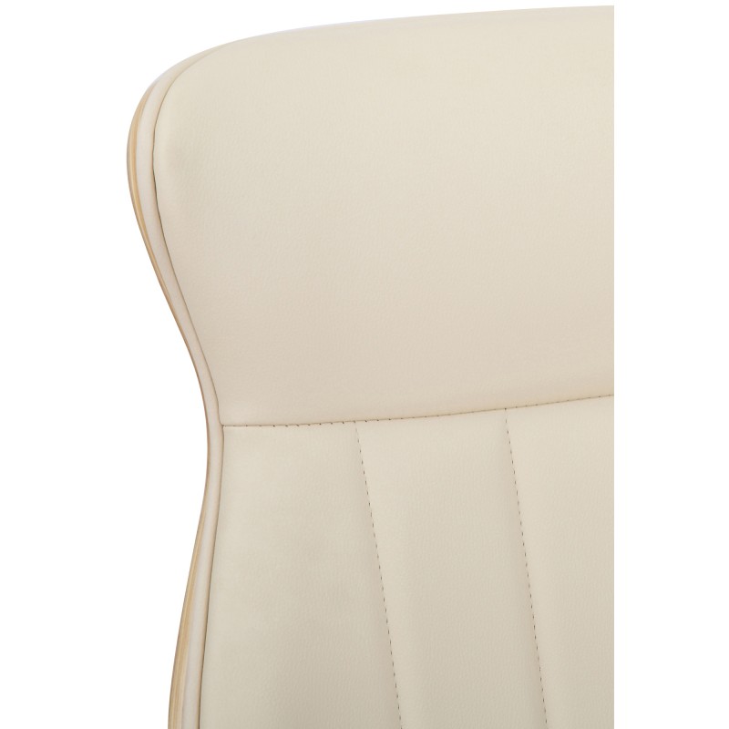 Silla de oficina Melilla en piel sintética natural/crema