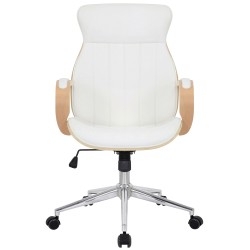 Silla de oficina Melilla, piel sintética, natural/blanco