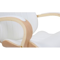 Silla de oficina Melilla, piel sintética, natural/blanco