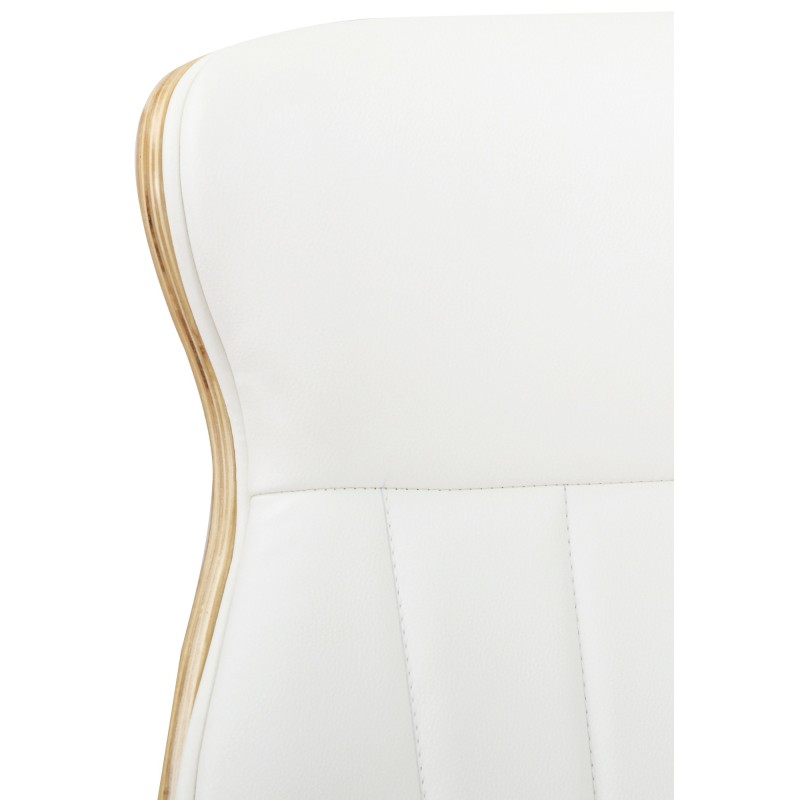 Silla de oficina Melilla, piel sintética, natural/blanco
