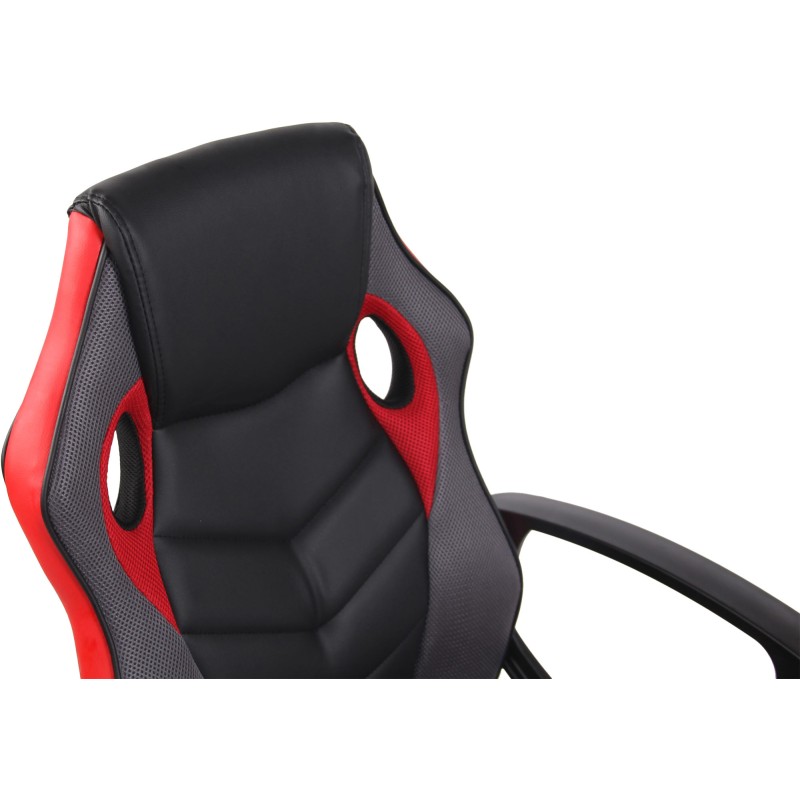 Silla de oficina Glendale negra y roja