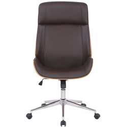 Silla de oficina Varel, piel sintética, nogal/marrón