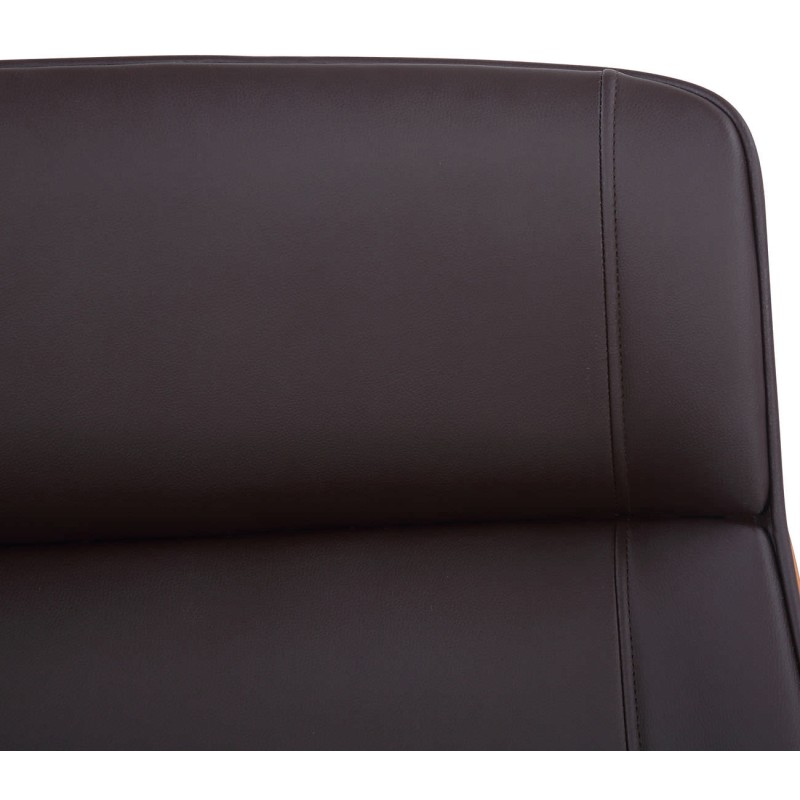 Silla de oficina Varel, piel sintética, nogal/marrón