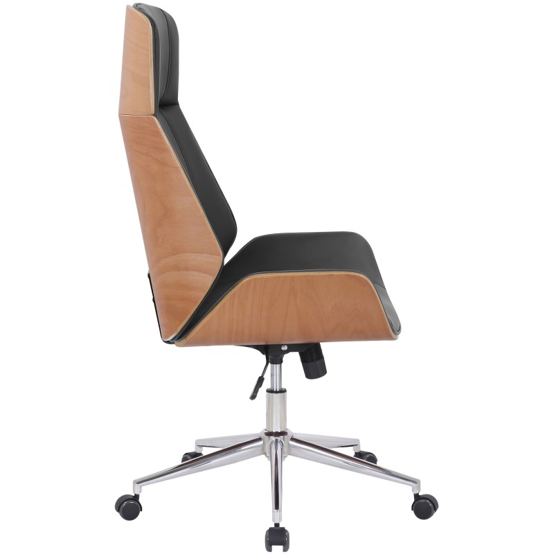 Silla de oficina Varel, piel sintética, natural/negro
