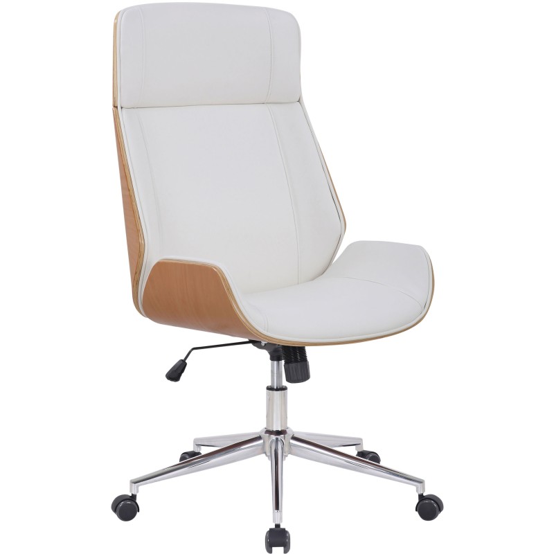 Silla de oficina Varel, piel sintética, natural/blanco