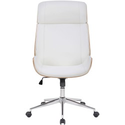 Silla de oficina Varel, piel sintética, natural/blanco