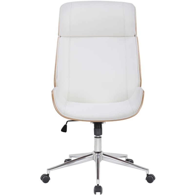 Silla de oficina Varel, piel sintética, natural/blanco
