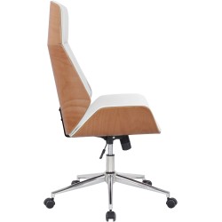 Silla de oficina Varel, piel sintética, natural/blanco