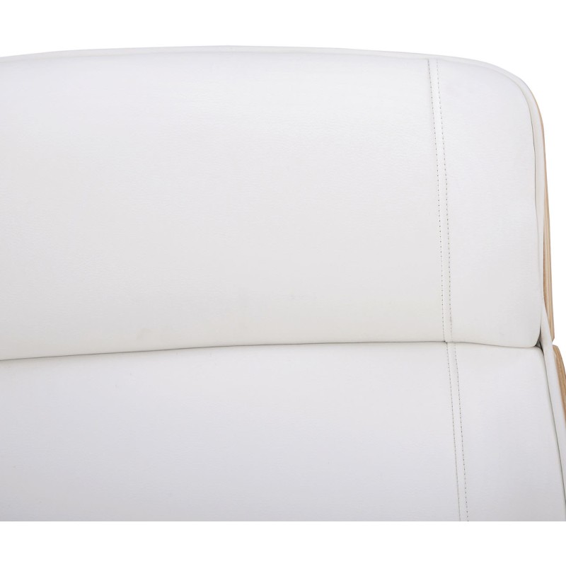 Silla de oficina Varel, piel sintética, natural/blanco