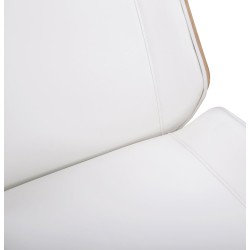 Silla de oficina Varel, piel sintética, natural/blanco