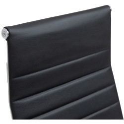 Silla de oficina Columbus en piel auténtica negra