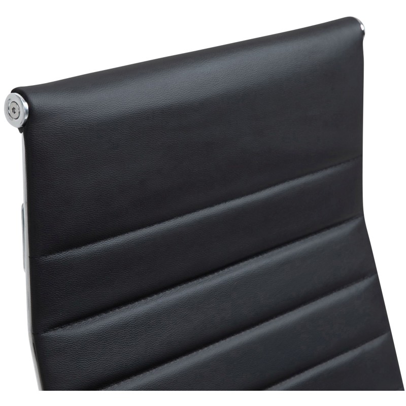 Silla de oficina Columbus en piel auténtica negra