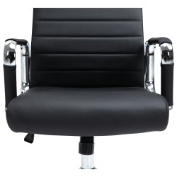 Silla de oficina Columbus en piel auténtica negra