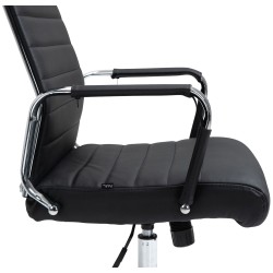 Silla de oficina Columbus en piel auténtica negra