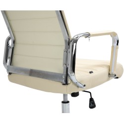 Silla de oficina Columbus en piel auténtica color crema