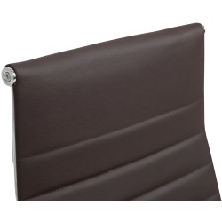 Silla de oficina Columbus en piel auténtica marrón