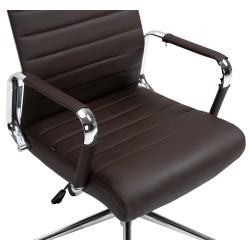 Silla de oficina Columbus en piel auténtica marrón