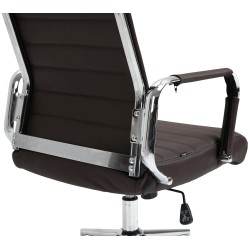 Silla de oficina Columbus en piel auténtica marrón