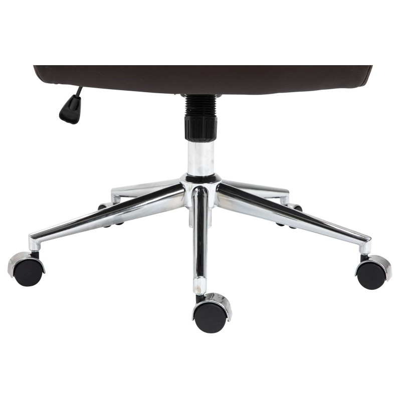 Silla de oficina Columbus en piel auténtica marrón